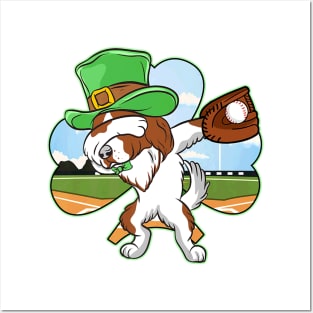 Dabbing Leprechaun Irish Setter Baseball St Patricks Posters and Art